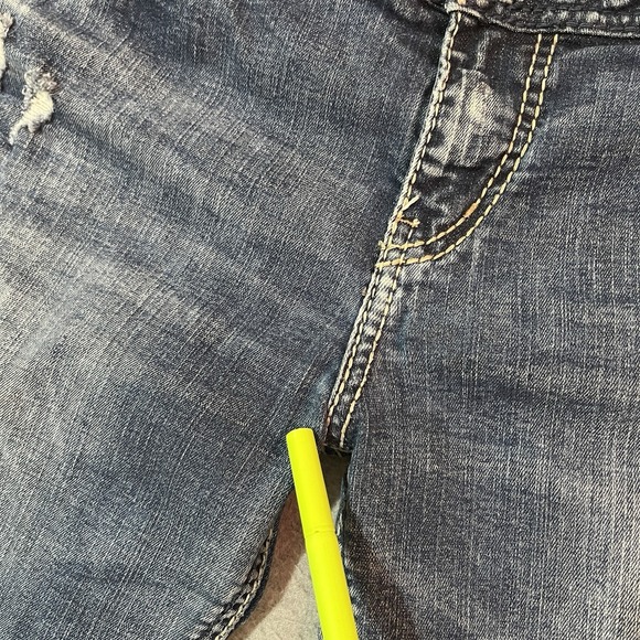 Silver Jeans Womens 30 Blue Girlfriend Skinny Super Stretch Ripped Denim - Picture 8 of 14